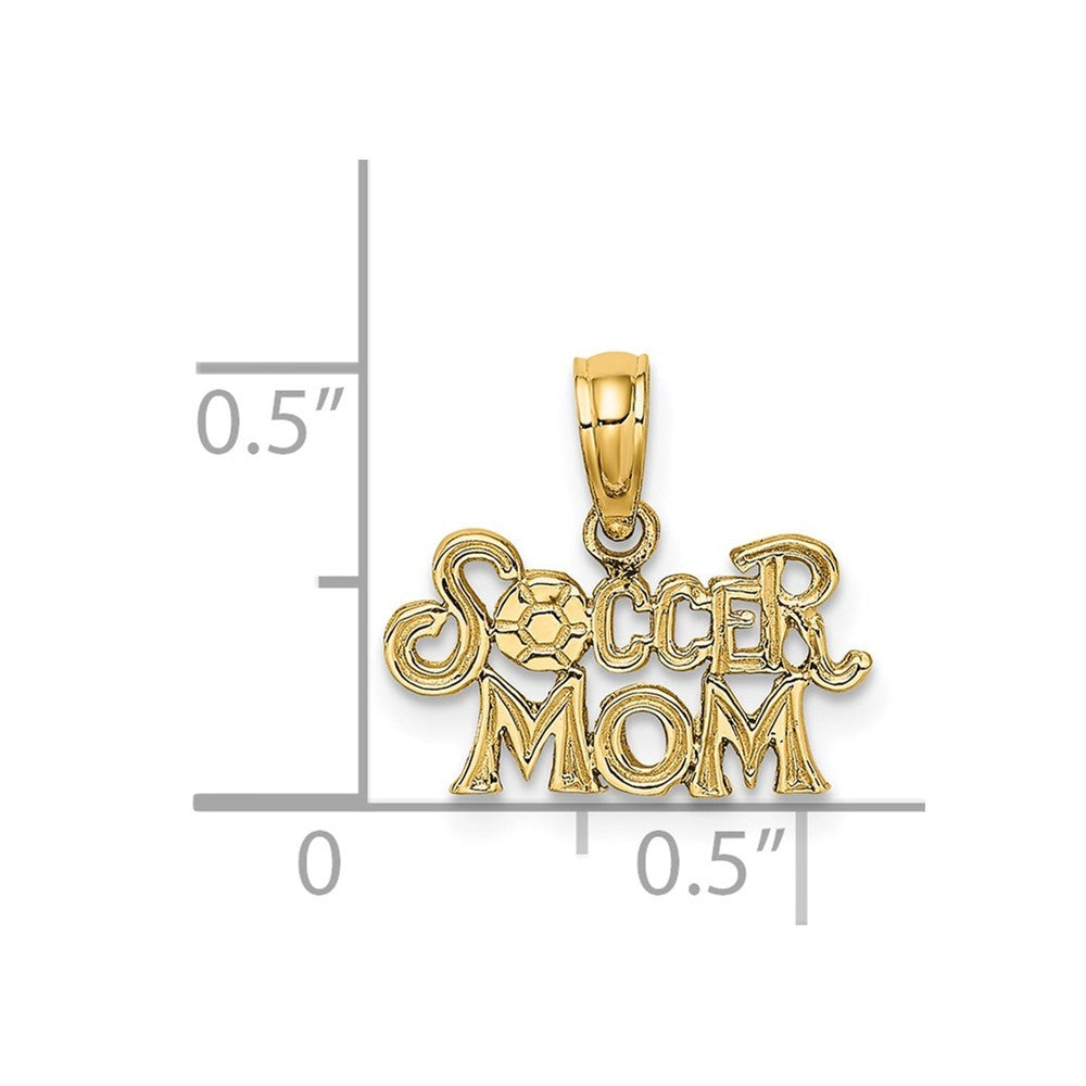 14k Yellow Gold SOCCER MOM Charm