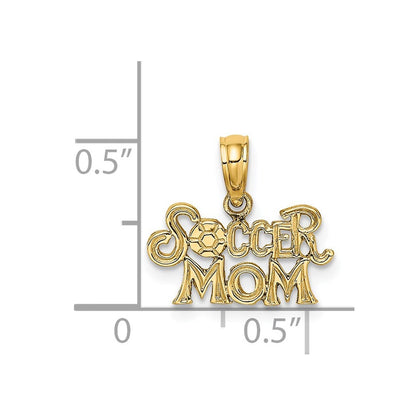 14k Yellow Gold SOCCER MOM Charm