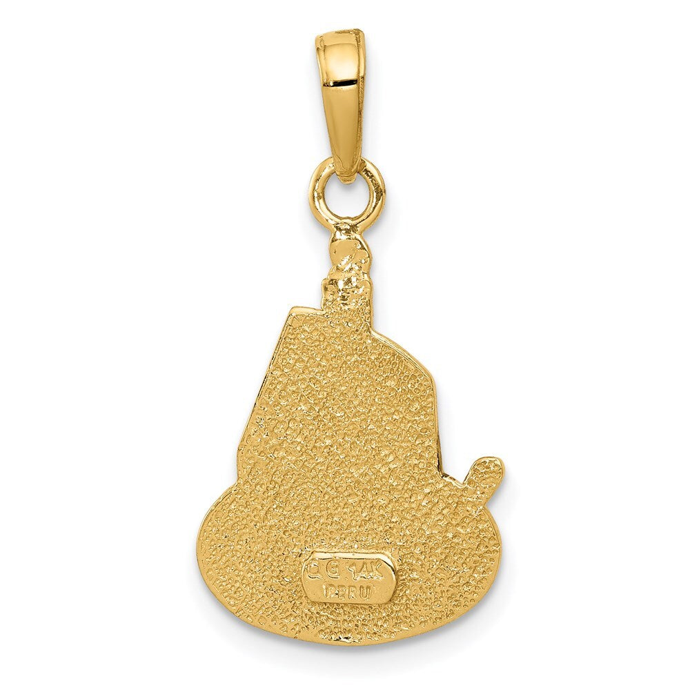 14k Yellow Gold Slice of Cake with Candle HAPPY BIRTHDAY Pendant for Women