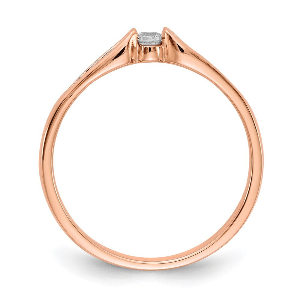 14k Rose Gold Diamond Ring Size 7