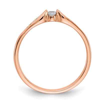 14k Rose Gold Diamond Ring Size 7