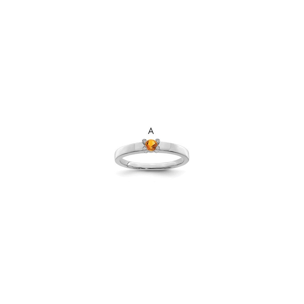 14K White Gold Family Jewelry Diamond Semi-Set Ring
