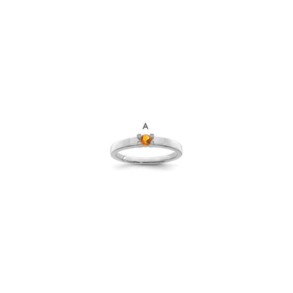 14K White Gold Family Jewelry Diamond Semi-Set Ring