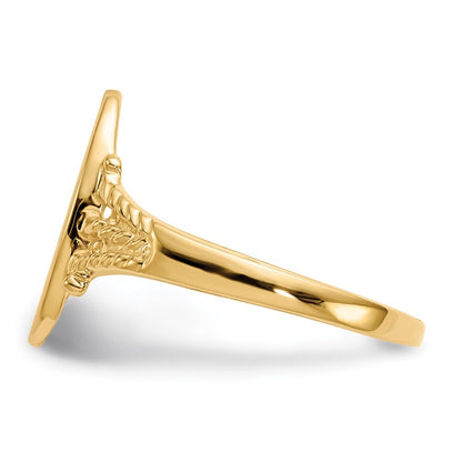 14K Yellow Gold 14.0x8.5mm Closed Back Signet Ring