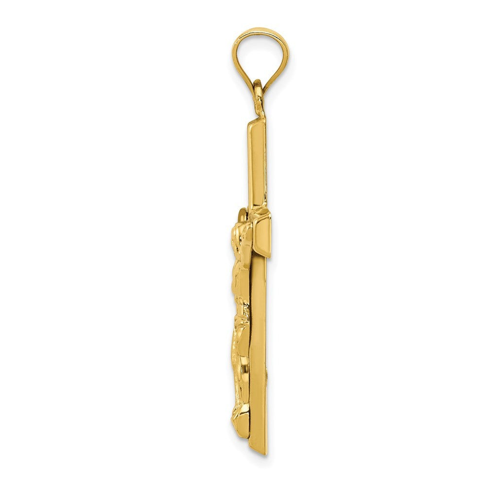 14k Yellow Gold Polished Crucifix Pendant