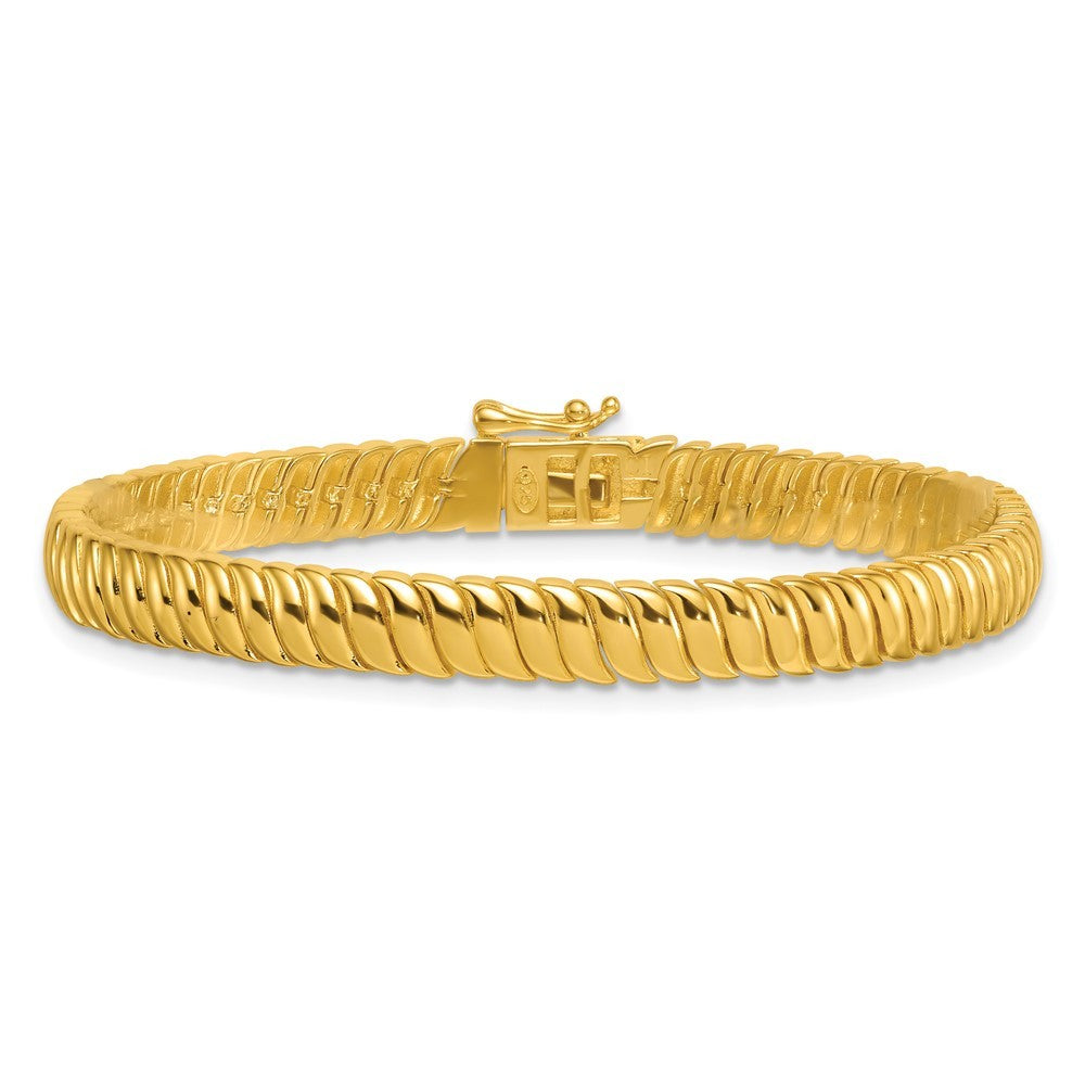 Sterling Silver Gold-Tone Polished Fancy 5.8mm S-Link 7 Inch Bracelet