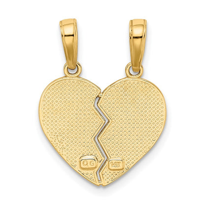 14k Yellow Gold I LOVE YOU 2-Piece Break-Apart Heart Charm