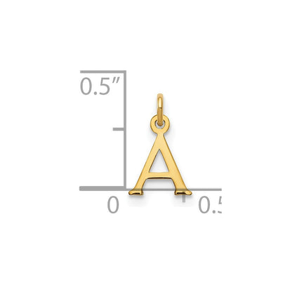 14k Yellow Gold Cutout Letter A Initial Pendant