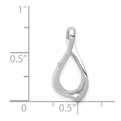 14k White Gold Chain Slide Pendant Reversible Omega Chain Slide Pendant