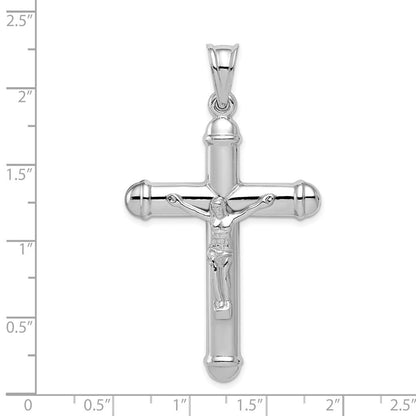Sterling Silver Rhodium-plated Reversible Crucifix Pendant