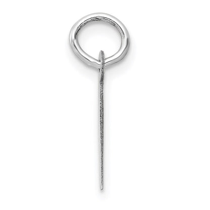 14k White Gold Small Slanted Block Letter I Initial Charm Pendant for Women