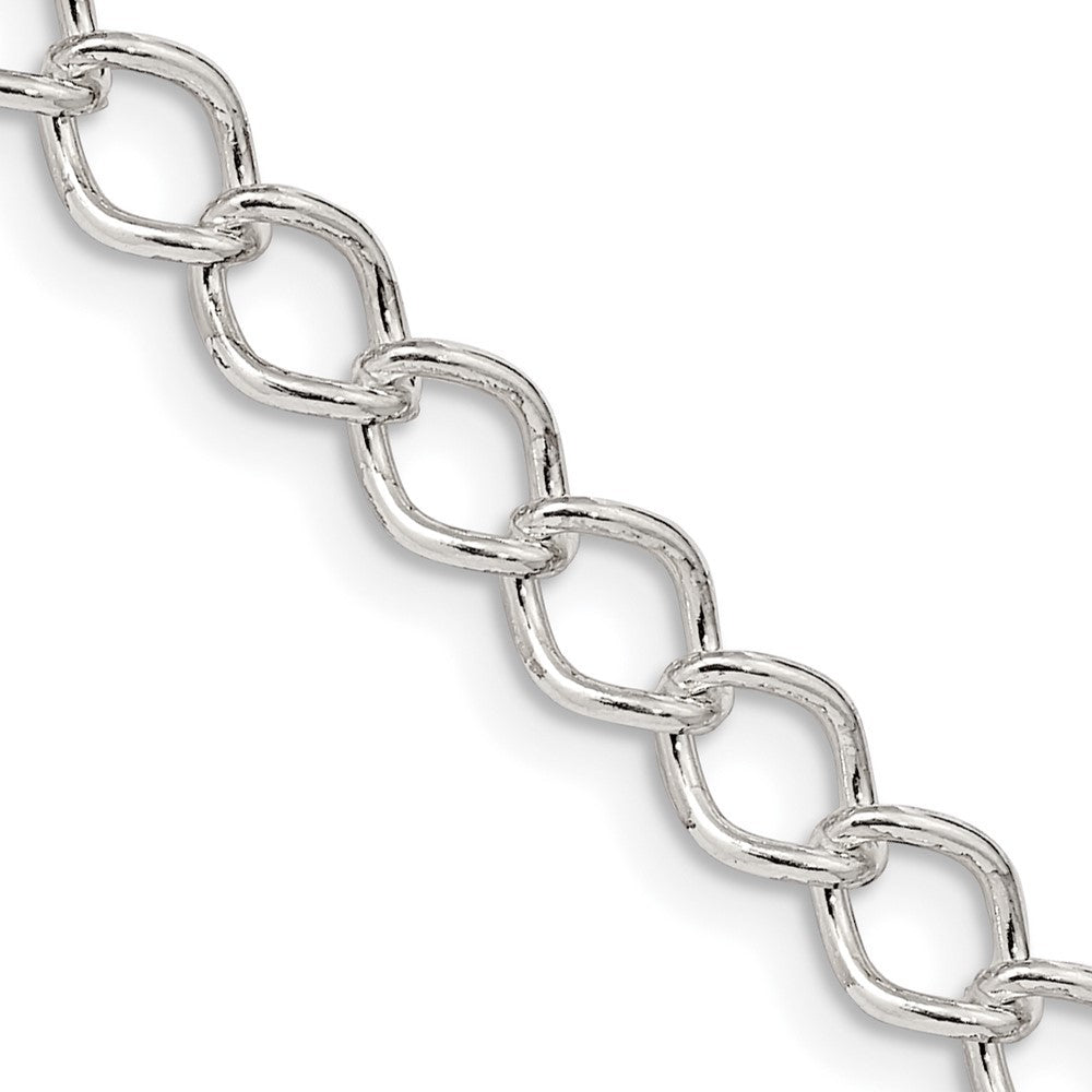 Sterling Silver 5.75mm Fancy Open Curb Chain Necklace