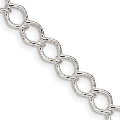 Sterling Silver 5.75mm Fancy Open Curb Chain Necklace