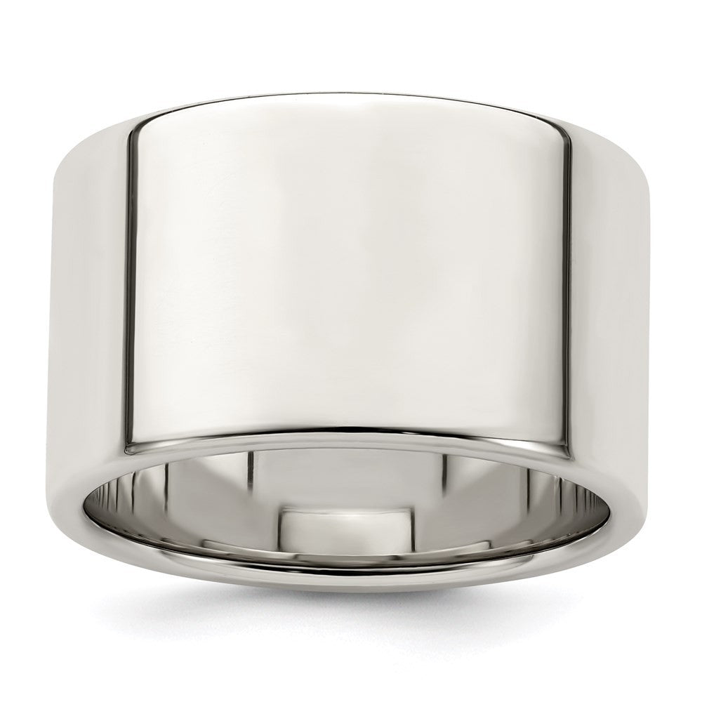 Sterling Silver 12mm Lightweight Flat Size 8.5 Band Ring