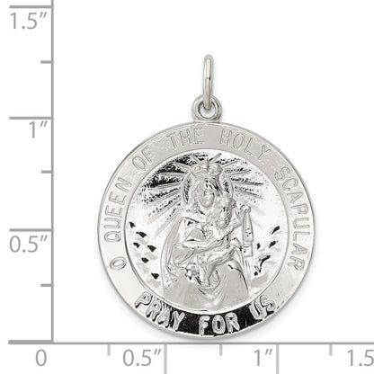 Sterling Silver Queen of the Holy Scapular Medal Pendant