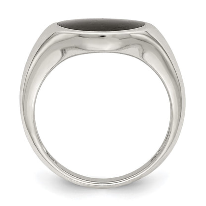 Sterling Silver Onyx Inlay Ring Size 6