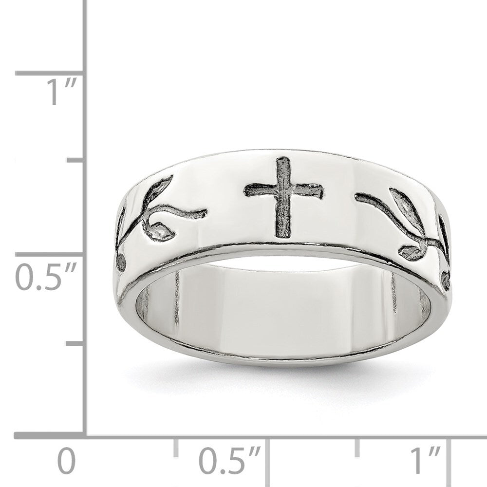 Sterling Silver Cross Design Ring Size 10