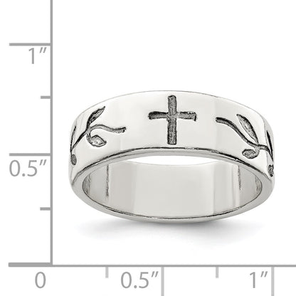 Sterling Silver Cross Design Ring Size 10