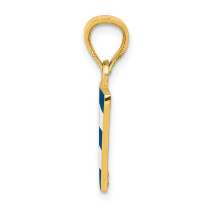 14k Yellow Gold Enameled Cuba Flag Pendant for Women