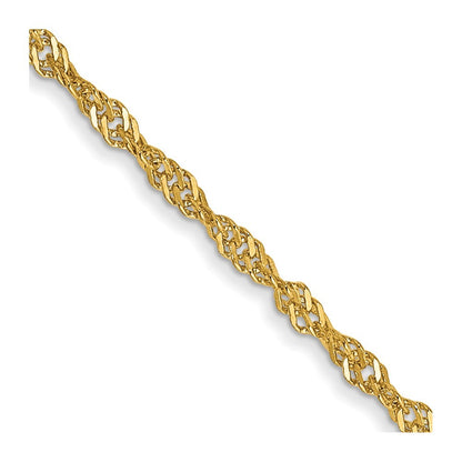 14k Yellow Gold 30 inch 1.40mm Singapore with Spring Ring Clasp Chain Necklace