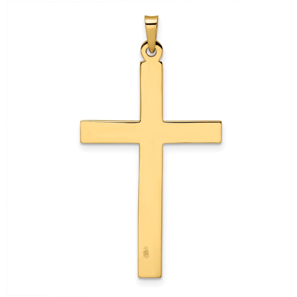 14k Yellow Gold Polished Solid Cross Pendant