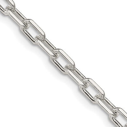 Sterling Silver 4.5mm Diamond-cut Long Link Cable Chain Necklace