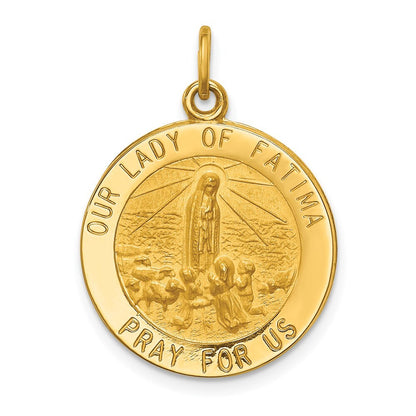 14k Yellow Gold Our Lady of Fatima Medal Pendant for Women