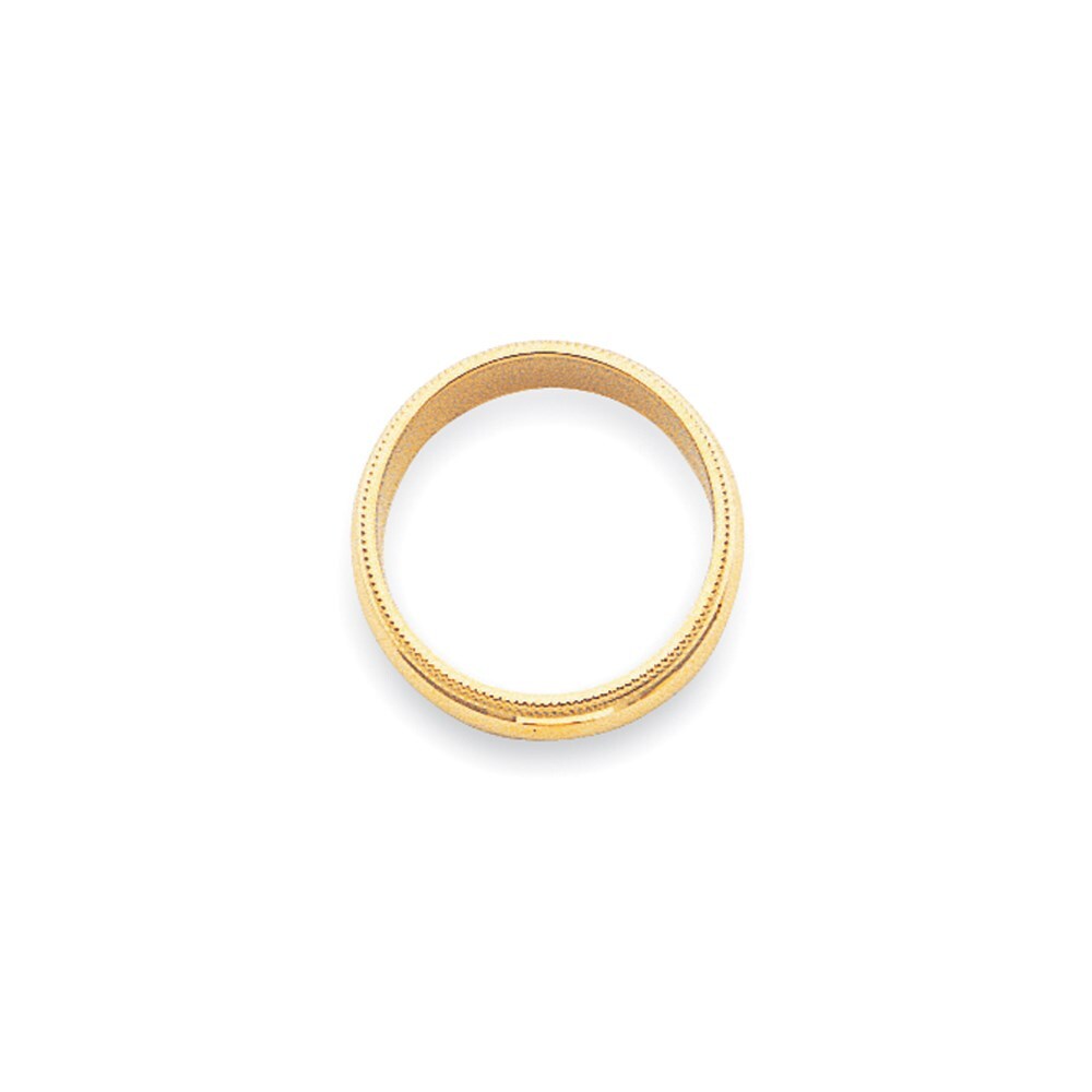 14K Yellow Gold Yellow Gold 3mm Milgrain Half Round Wedding Band Size 5