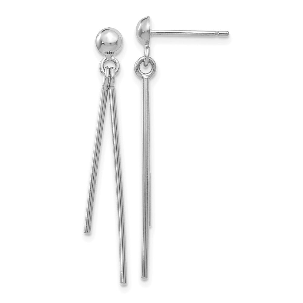 14k White Gold Polished Dangle Earrings