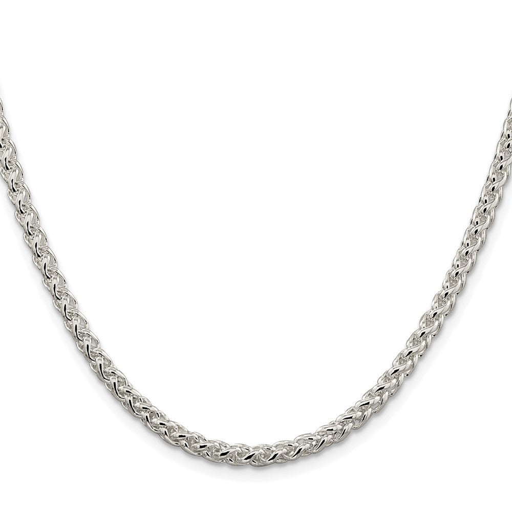 Sterling Silver Rhodium-plated 4mm Round Spiga Chain Necklace