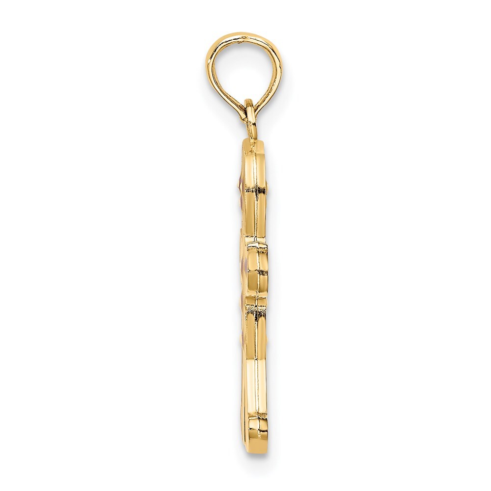 14k Yellow Gold 3-D Enameled Gingerbread Man Charm Pendant for Women