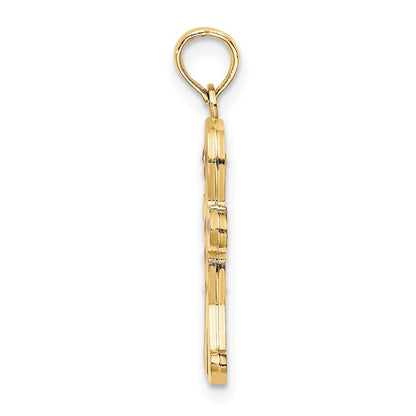 14k Yellow Gold 3-D Enameled Gingerbread Man Charm Pendant for Women
