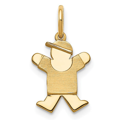 14k Yellow Gold Mini Boy Joy Charm Pendant