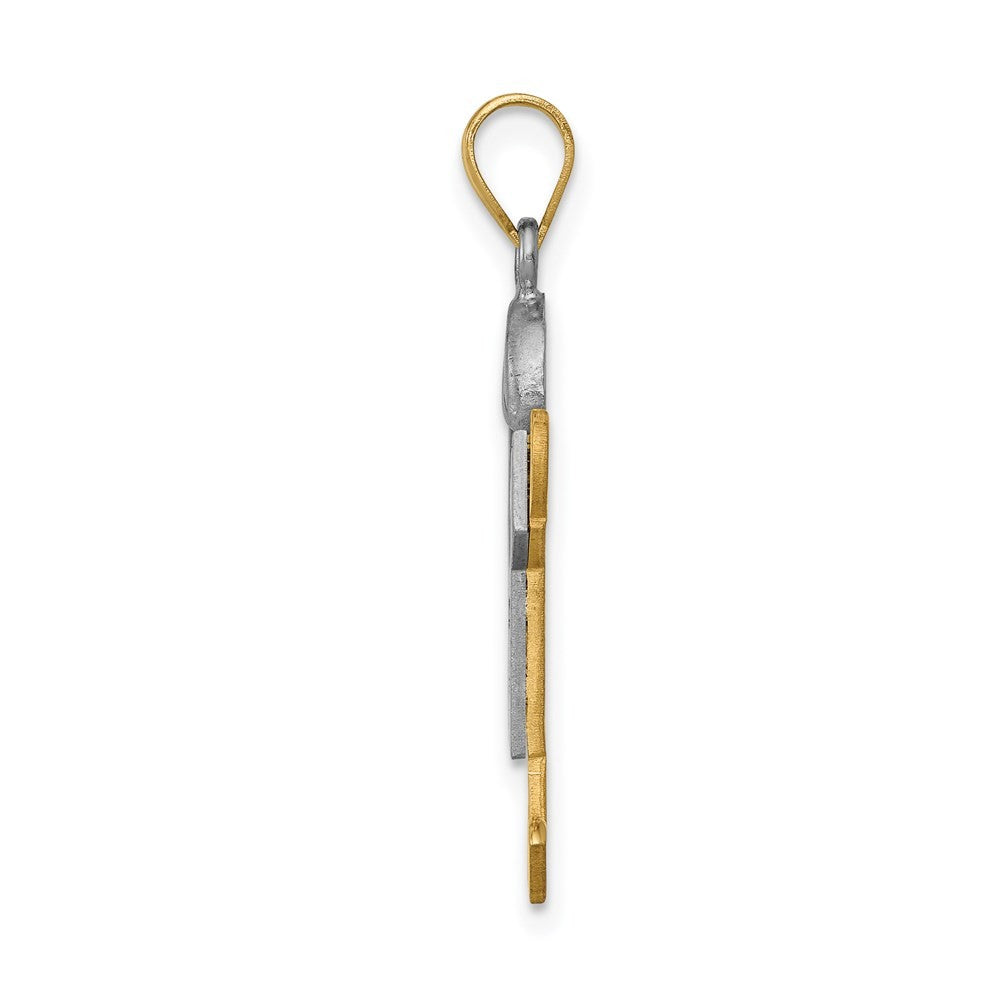 14k Two-Tone Gold AA Diamond Kid Pendant