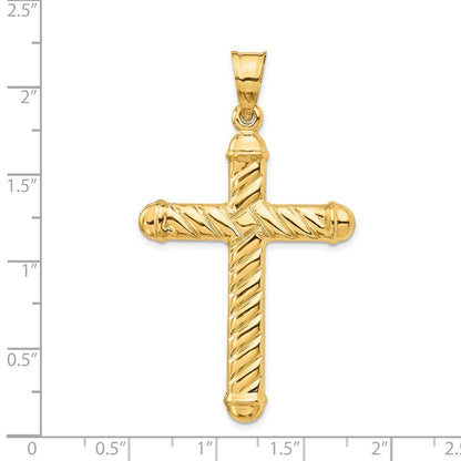 14k Yellow Gold Hollow Cross Pendant