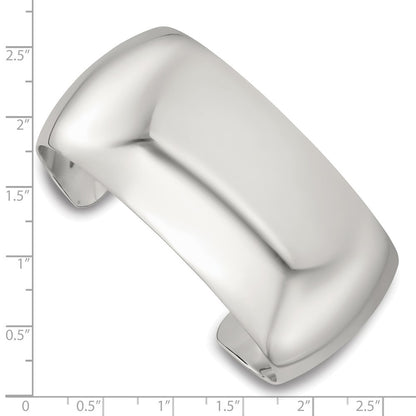 Sterling Silver Polished 30mm Domed Cuff Bangle