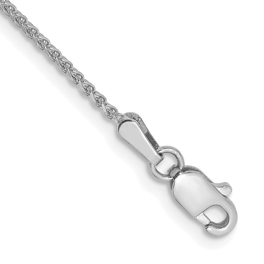 14K White Gold 7 inch 1.25mm Diamond-cut Spiga Bracelet