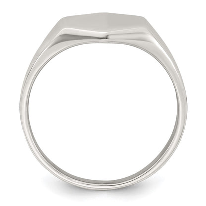 Sterling Silver Polished Hexagon Men's Signet Ring Size 11