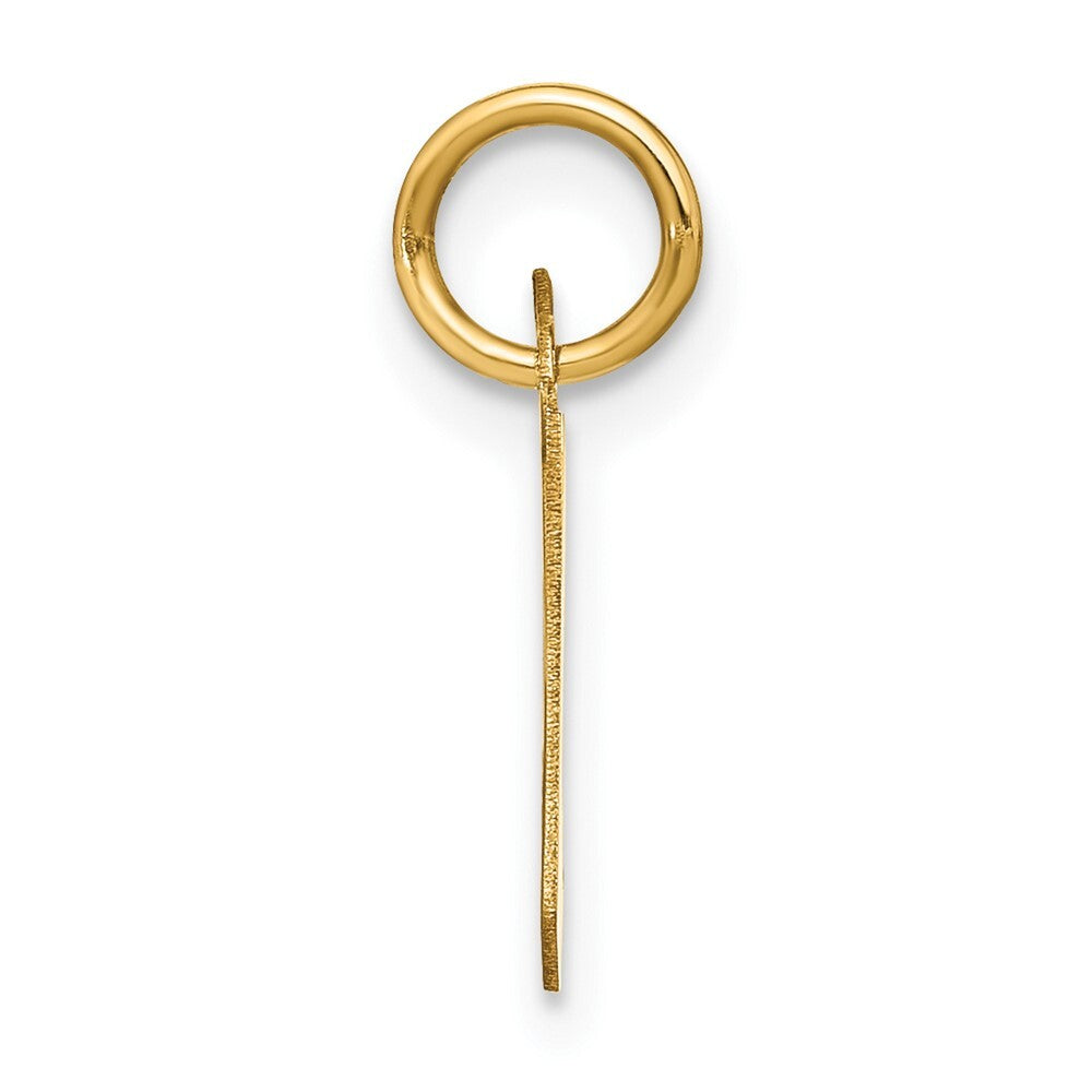 14k Yellow Gold Letter W Initial Pendant for Women
