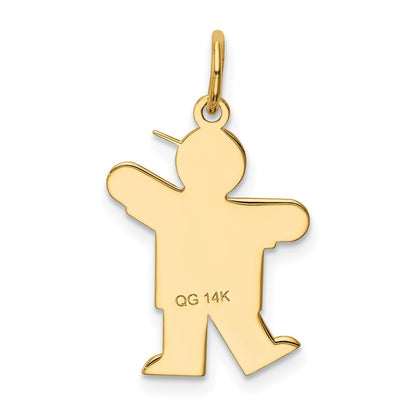 14k Yellow Gold Kid Charm Pendant for Women