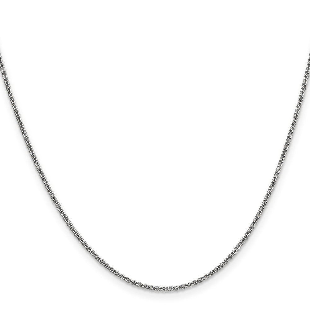 14K White Gold 14" 1.4mm Round Open Link Cable Chain Necklace