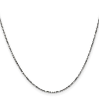 14K White Gold 14" 1.4mm Round Open Link Cable Chain Necklace
