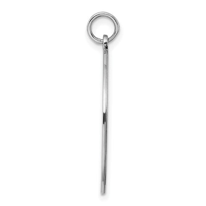 Sterling Silver Rhod-plated Rnd Polish Front Satin Back Disc Charm