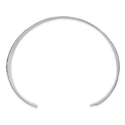 Sterling Silver Polished 30mm Flat Hammered Cuff Bangle