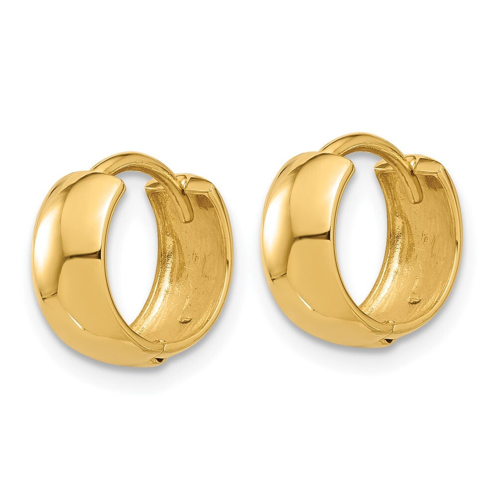 14k Yellow Gold Polished 5mm Hinged Huggie Hoop Earrings Gift for Women