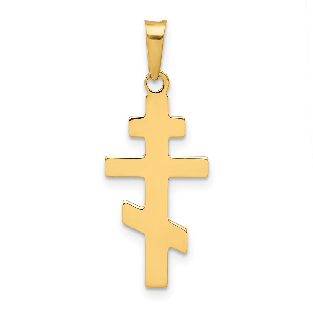 14k Yellow Gold Eastern Orthodox Cross Charm