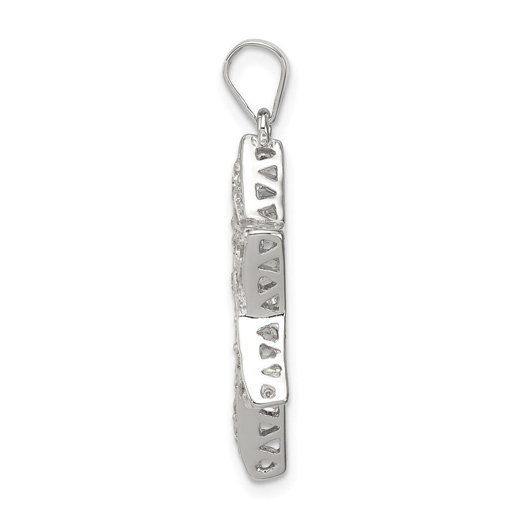Sterling Silver Rhodium-plated Cubic Zirconia Star of David Pendant