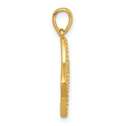 14k Yellow Gold Polished Moon and Star Pendant for Women