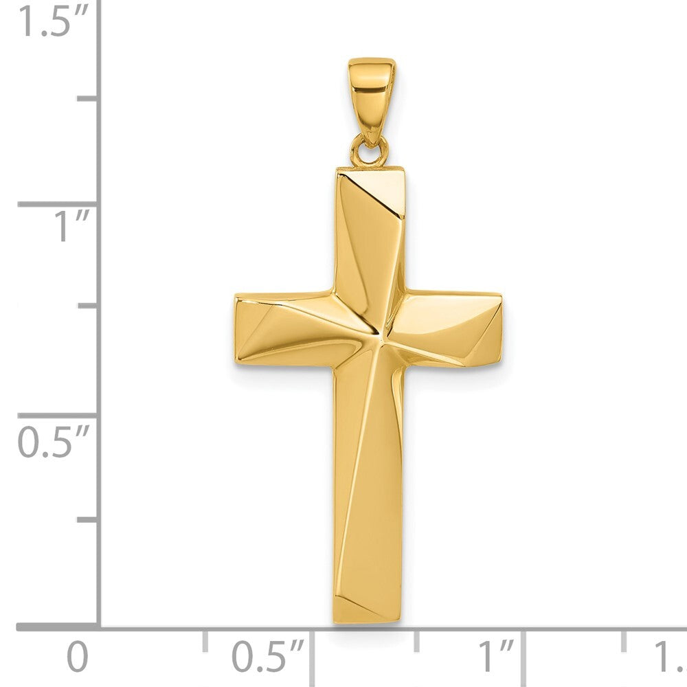 14k Yellow Gold Polished Cross Pendant