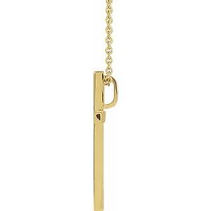 14k Yellow Gold 21.7x13.5 mm Cross Pendant Necklace 18"